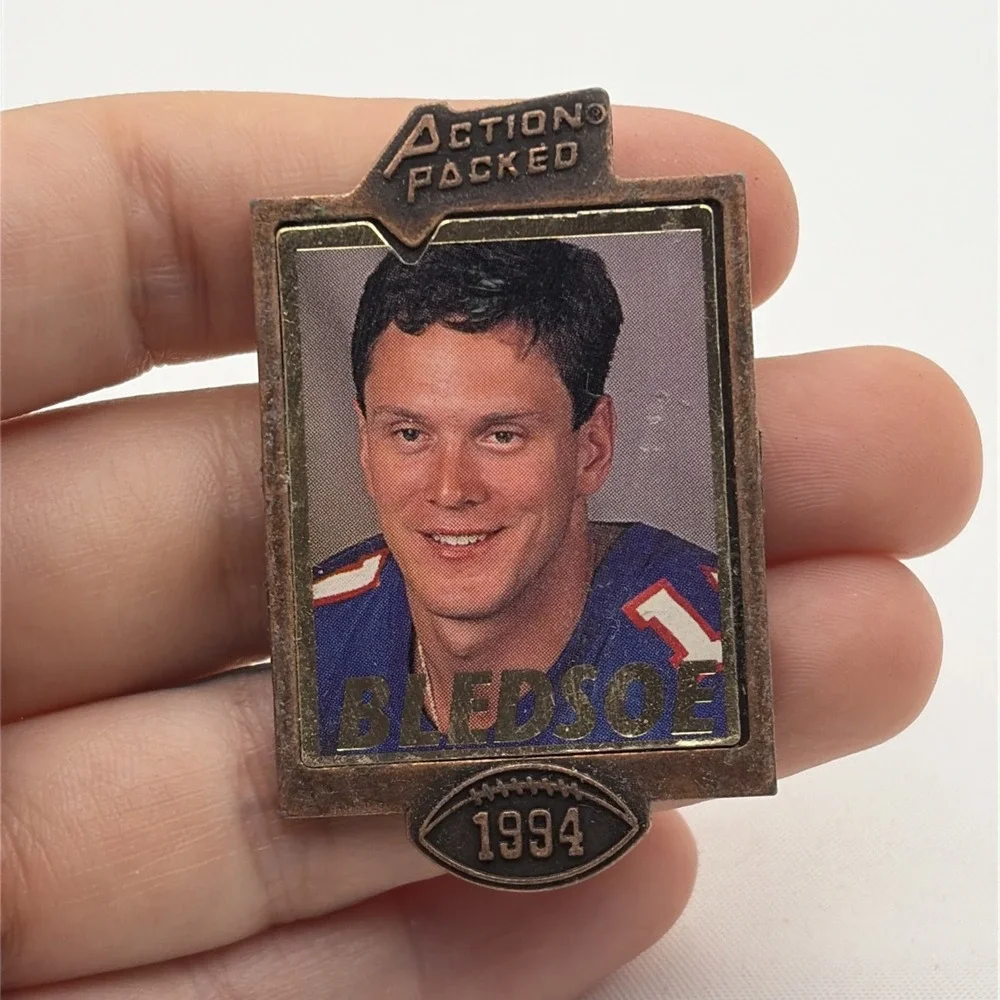 Action Packed Drew Bledsoe New England Patriots NFL Football Lapel Hat Pin